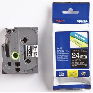 Brother - TZe-355 Tape - Wit op Zwart - 24 mm - Origineel
