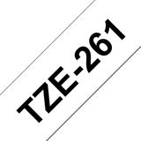 Brother - TZe-261 - Labeltape - Zwart op Wit - 36mm - 8m