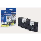 Brother Gloss Laminated Labelling Tape - 36mm, Black/Clear labelprinter-tape TZ