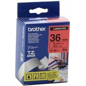 Brother TZ-461 labelprinter-tape Zwart op rood
