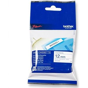 Brother M-K233BZ niet-gelamineerde tape blauw op wit 12 mm (origineel)