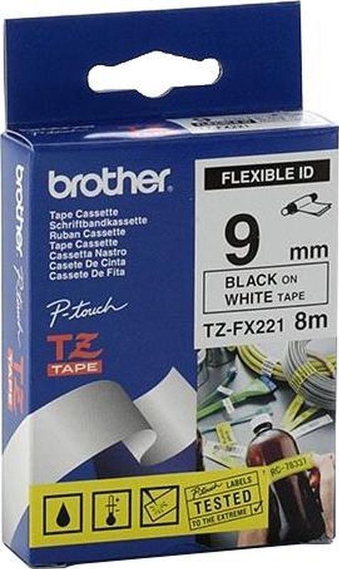 Brother Flexi Gloss Laminated Labelling Tape - 9mm labelprinter-tape TZ