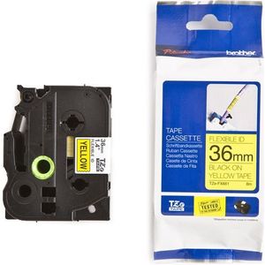 Brother TZe-FX661 Flexi ID tape zwart op geel 36 mm (origineel)