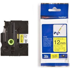 Brother TZe-FX631 Flexi ID tape zwart op geel 12 mm (origineel)
