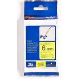 Brother - TZ FX611 - Etiketteringstape - Zwart/Geel - 6mm x 8m