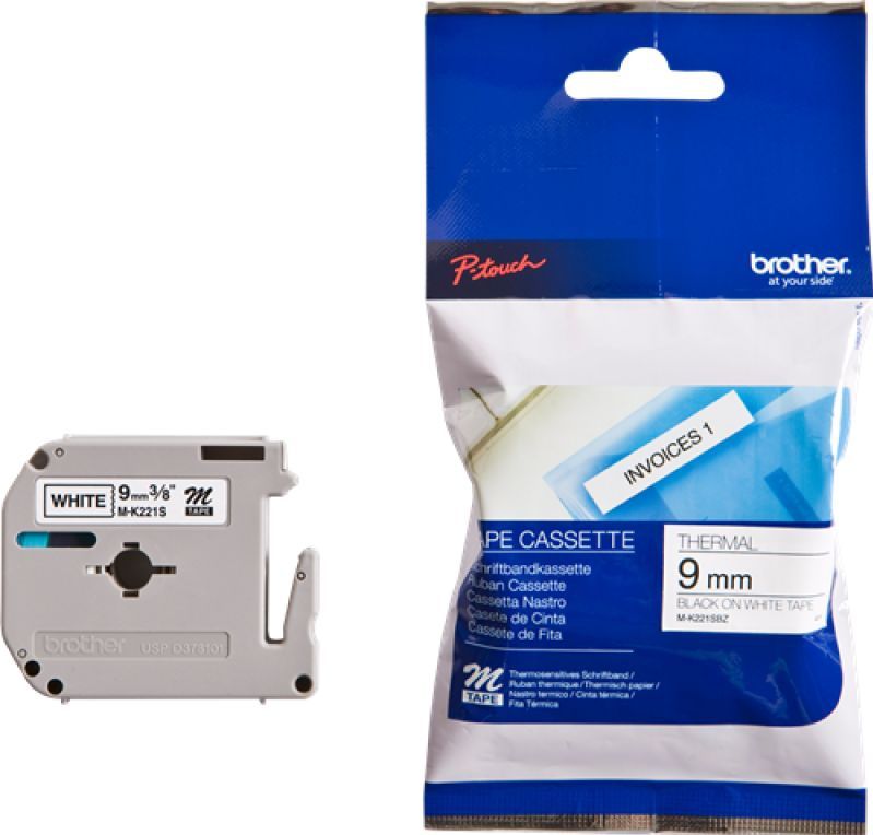 Brother MK221SBZ Labelling Tape (9mm) labelprinter-tape M
