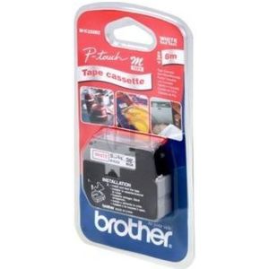 Brother M-K222BZ niet-gelamineerde tape rood op wit 9 mm (origineel)