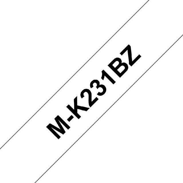Brother M-K231 - (12 mm) - Schwarz auf weiß - Tape