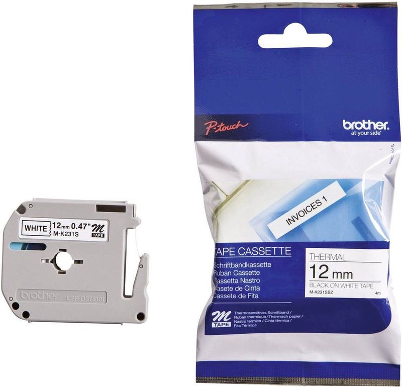 Brother Tape M-K231S ,MK231SBZ , ,N/A , M niet gelamineerd