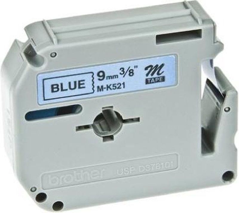 Brother M-K521BZ labelprinter-tape Zwart op blauw