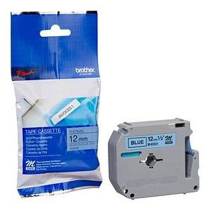 Brother M-K531BZ niet-gelamineerde tape zwart op blauw 12 mm (origineel)