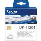 Brother DK-11204 labelprinter-tape Zwart op wit