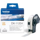 Brother DK-11204 labelprinter-tape Zwart op wit