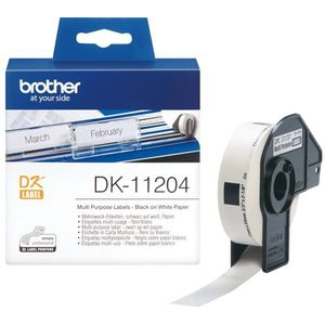 Brother DK-11204 labelprinter-tape Zwart op wit
