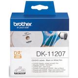 Brother DK-11207 labelprinter-tape Zwart op wit