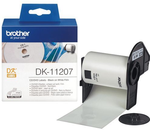 Brother DK-11207 labelprinter-tape Zwart op wit