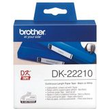 Brother DK-22210 labelprinter-tape Zwart op wit
