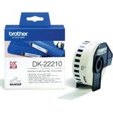 Brother DK-22210 labelprinter-tape Zwart op wit
