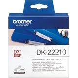 Brother DK-22210 labelprinter-tape Zwart op wit