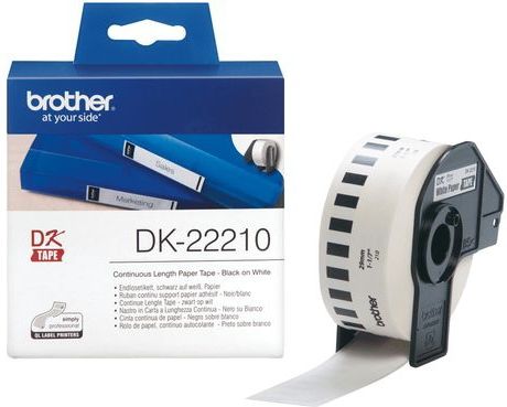 Brother DK-22210 labelprinter-tape Zwart op wit