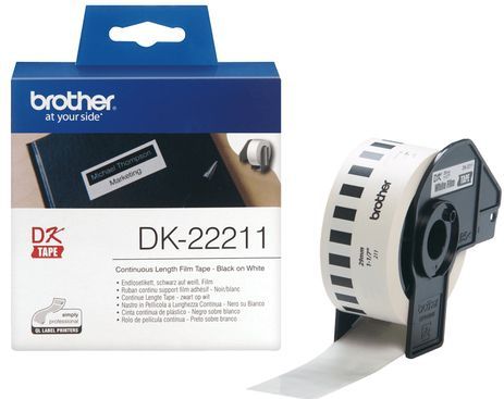 Brother DK-22211 labelprinter-tape Zwart op wit