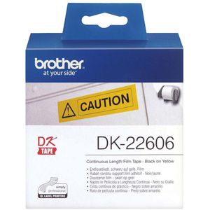 Brother DK-22606 | Continuer-papierrol, origineel, zwart op geel, 62 mm x 15,24 m