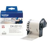 Brother DK-22113 labelprinter-tape Zwart op zilver