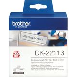 Brother DK-22113 labelprinter-tape Zwart op zilver