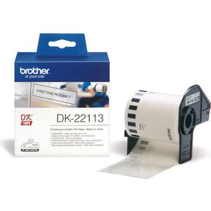 Brother DK-22113 labelprinter-tape Zwart op zilver