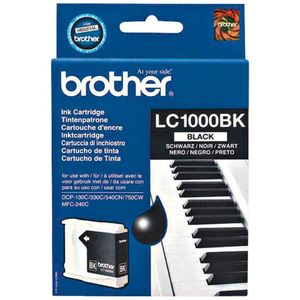 Brother LC-1000BK (MHD Feb-23) zwart (LC1000BK) - Inktcartridge - Origineel