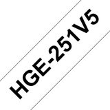 Brother HGe-251V5 hoge resolutie tape zwart op wit 24 mm 5 stuks (origineel)
