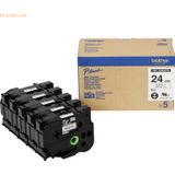 Brother Tape HG-251v5 Zwart op wit (24 mm)