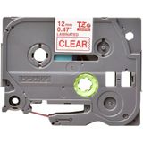Brother TZE-132 labelprinter-tape Rood op transparant