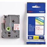 Brother TZE-132 labelprinter-tape Rood op transparant