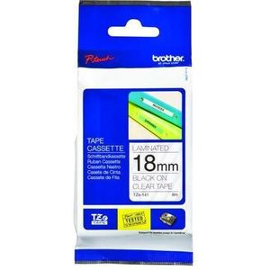 Brother Original P-Touch Farbband schwarz auf transparent (TZE-141)