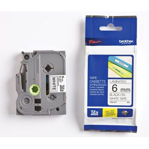 Brother TZE-161 labelprinter-tape Zwart op zilver