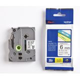 Brother - TZe-211 Labeltape - Zwart op Wit - 6mm - 25 Stuks