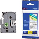 Brother - TZe-211 Labeltape - Zwart op Wit - 6mm - 25 Stuks