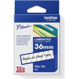Brother - TZe-211 Labeltape - Zwart op Wit - 6mm - 25 Stuks
