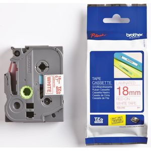 Brother TZE-242 labelprinter-tape Rood op wit