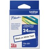 Brother TZE-251 labelprinter-tape Zwart op wit