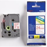 Brother TZE-252 labelprinter-tape Rood op wit