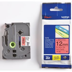 Brother TZE-431 labelprinter-tape Zwart op rood
