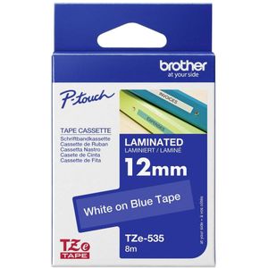 Brother TZE-535 labelprinter-tape Wit op blauw