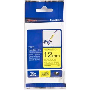 Brother TZe-FX631 Labeltape flexibel Tapekleur: Geel Tekstkleur: Zwart 12 mm 8 m