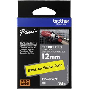 Brother TZe-FX631 - (12 mm) - Schwarz auf gelb - Tape