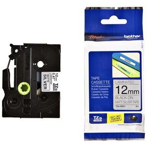 Labeltape Brother P-touch TZE-M931 12mm zwart op metalic
