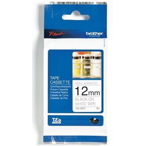 Brother Tape 12mm Tze-n231 Zwart/wit No Laminate
