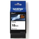 Brother Tape STe-141 Zwart op transparant (18 mm)