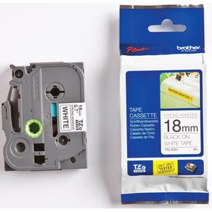 Brother - TZE-S241 - Lettertape - Zwart op Wit - 18mm x 8m